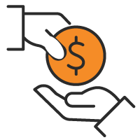 Hands and Money Icon